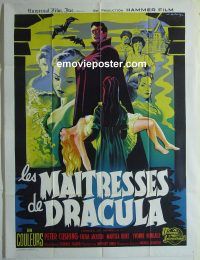 d240 BRIDES OF DRACULA French one-panel movie poster '60 Hammer, Cushing