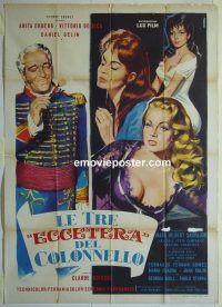 d342 3 ETCs & THE COLONEL Italian one-panel movie poster '60 Anita Ekberg