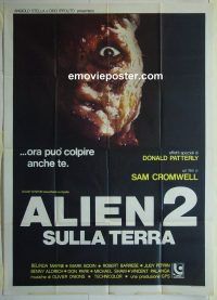 d343 ALIEN 2 Italian one-panel movie poster '80 Italy sci-fi sequel?!