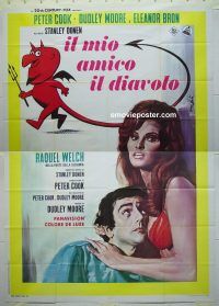 d309 BEDAZZLED Italian two-panel movie poster '68 Raquel Welch, Moore