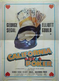 d314 CALIFORNIA SPLIT Italian two-panel movie poster '74 professional poker!