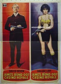 d315 CASINO ROYALE Italian two-panel movie poster '67 James Bond spy spoof!