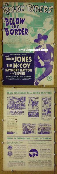 d456 BELOW THE BORDER movie pressbook '42 Buck Jones, Tim McCoy