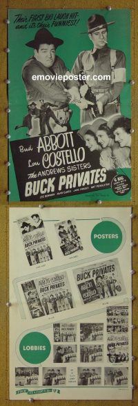 d461 BUCK PRIVATES movie pressbook R40s Abbott & Costello