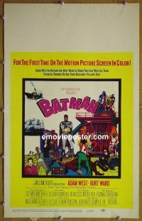 d013 BATMAN window card movie poster '66 Adam West, Burt Ward, DC Comics!