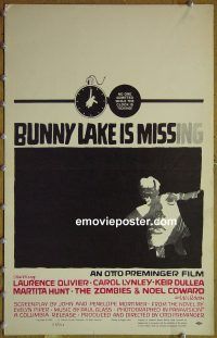d023 BUNNY LAKE IS MISSING window card movie poster '65 cool Saul Bass art!