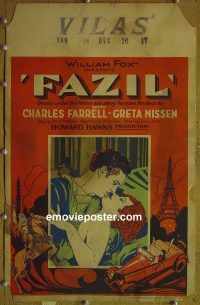 d052 FAZIL window card movie poster '28 Howard Hawks, Charles Farrell, Nissen