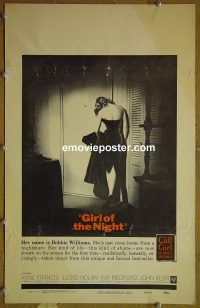 d058 GIRL OF THE NIGHT window card movie poster '60 Anne Francis