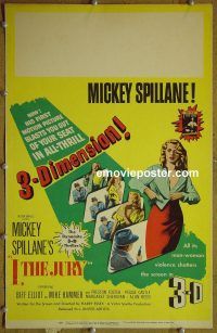 d078 I THE JURY window card movie poster '53 3-D, Mickey Spillane