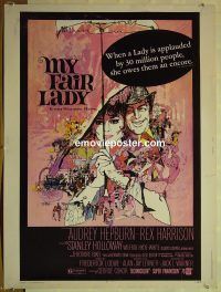 e367 MY FAIR LADY 30x40 movie poster R71 Audrey Hepburn, Harrison
