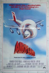 e434 AIRPLANE 40x60 movie poster '80 Lloyd Bridges, Leslie Nielsen