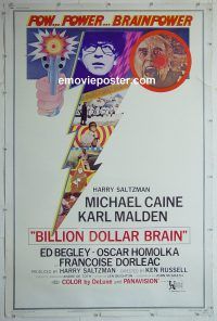 e439 BILLION DOLLAR BRAIN 40x60 movie poster '67 Michael Caine