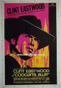 e449 COOGAN'S BLUFF 40x60 movie poster '68 Clint Eastwood