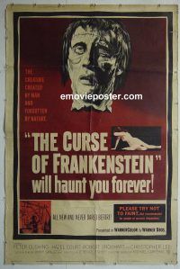 e450 CURSE OF FRANKENSTEIN 40x60 movie poster '57 Peter Cushing