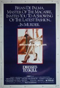 e456 DRESSED TO KILL 40x60 movie poster '80 Caine, De Palma