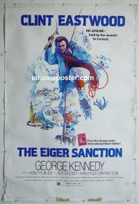 e458 EIGER SANCTION 40x60 movie poster '75 Clint Eastwood
