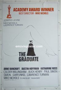 e467 GRADUATE style B 40x60 movie poster '68 Dustin Hoffman, Bancroft
