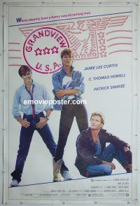 e468 GRANDVIEW USA 40x60 movie poster '84 Jamie Lee Curtis, Swayze