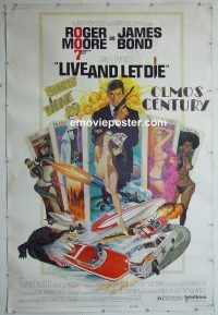 e477 LIVE & LET DIE 40x60 movie poster '73 Roger Moore as James Bond