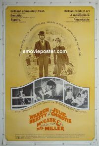 e479 McCABE & MRS MILLER 40x60 movie poster '71 Robert Altman