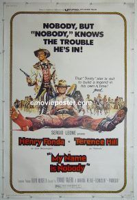 e482 MY NAME IS NOBODY 40x60 movie poster '74 Henry Fonda, Hill