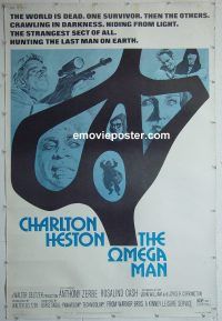 e483 OMEGA MAN 40x60 movie poster '71 Charlton Heston, sci-fi!