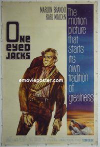 e484 ONE EYED JACKS 40x60 movie poster '61 Marlon Brando, Karl Malden