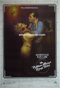 e489 POSTMAN ALWAYS RINGS TWICE 40x60 movie poster '81 Nicholson