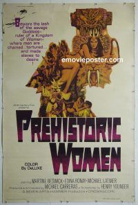 e490 PREHISTORIC WOMEN 40x60 movie poster '66 cave babes!