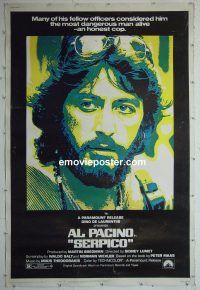 e498 SERPICO 40x60 movie poster '74 Al Pacino crime classic!