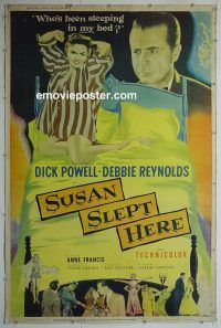e507 SUSAN SLEPT HERE 40x60 movie poster '54 Debbie Reynolds, Powell