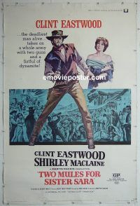 e513 TWO MULES FOR SISTER SARA 40x60 movie poster '70 Clint Eastwood