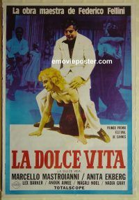 e306 LA DOLCE VITA Argentinean movie poster R80s Federico Fellini