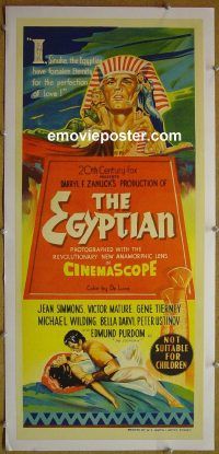 e056 EGYPTIAN linen Australian daybill movie poster '54 Simmons, Mature