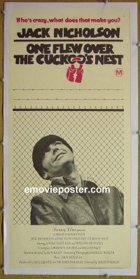 e060 ONE FLEW OVER THE CUCKOO'S NEST linen Australian daybill movie poster '75