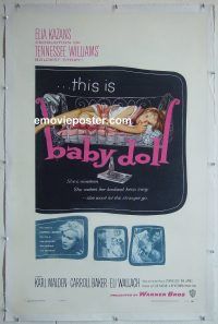 e119 BABY DOLL linen one-sheet movie poster '57 Carrol Baker, sex classic!