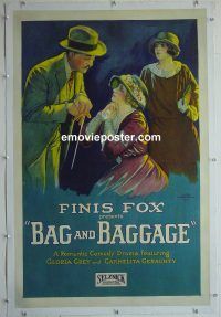 e120 BAG & BAGGAGE linen style B one-sheet movie poster '23 Gloria Grey