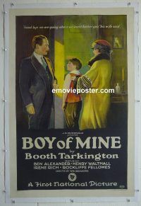e125 BOY OF MINE linen one-sheet movie poster '23 Booth Tarkington