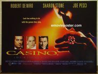 e310 CASINO British quad movie poster '95 Robert De Niro, Sharon Stone