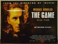 e319 GAME DS British quad movie poster '97 Michael Douglas, Sean Penn