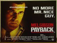 e331 PAYBACK British quad movie poster '98 Mel Gibson, Gregg Henry