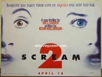 e335 SCREAM 2 DS advance British quad movie poster '97 Arquette
