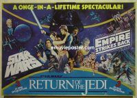 e339 STAR WARS TRILOGY British quad movie poster '83 George Lucas