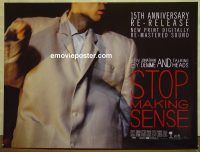 e343 STOP MAKING SENSE DS British quad movie poster R99 Talking Heads