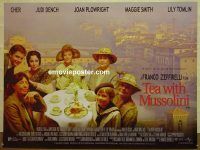 e345 TEA WITH MUSSOLINI DS British quad movie poster '99 Cher, Tomlin