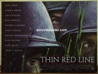 e346 THIN RED LINE British quad movie poster '98 Penn, Clooney