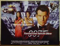 e347 TOMORROW NEVER DIES DS British quad movie poster '97 James Bond