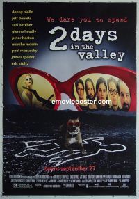 e397 2 DAYS IN THE VALLEY DS bus stop movie poster '96 Aiello