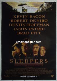 e410 SLEEPERS DS bus stop movie poster '96 Bacon, DeNiro, Pitt