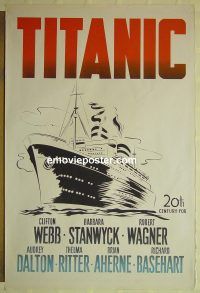 e305 TITANIC Canadian movie poster '53 Clifton Webb, Stanwyck